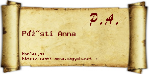 Pásti Anna névjegykártya