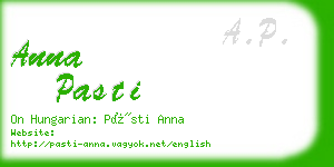 anna pasti business card
